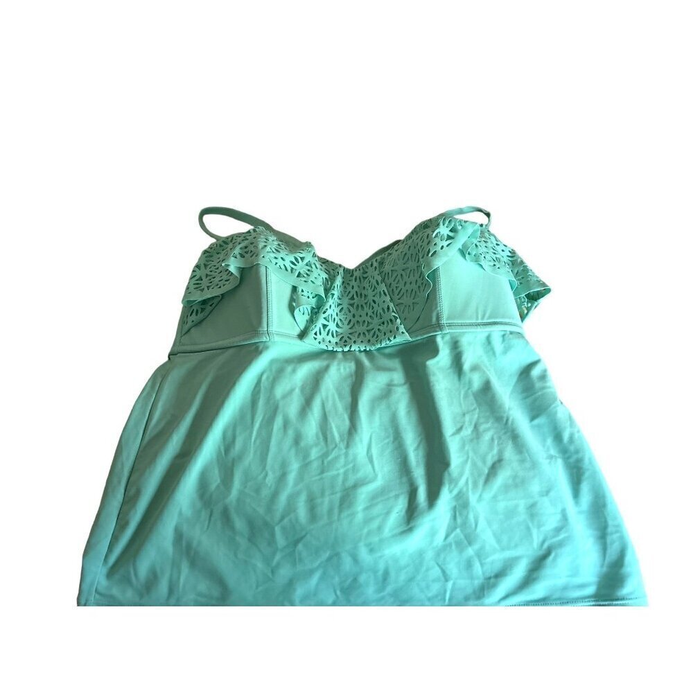 Collections by Catalina Womens Swim Top Mint Size 1X 16W Laser Cut Wireless NWOT